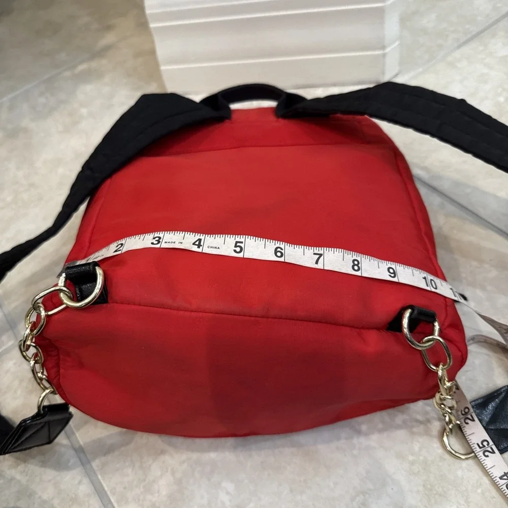 Victorias Secret BACKPACK - RED W/GOLD STUDS - Drawstring Close‎ Buckle Pockets